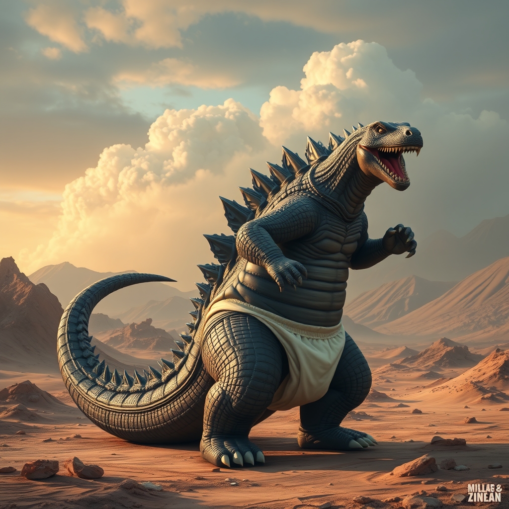 godzilla in diaper